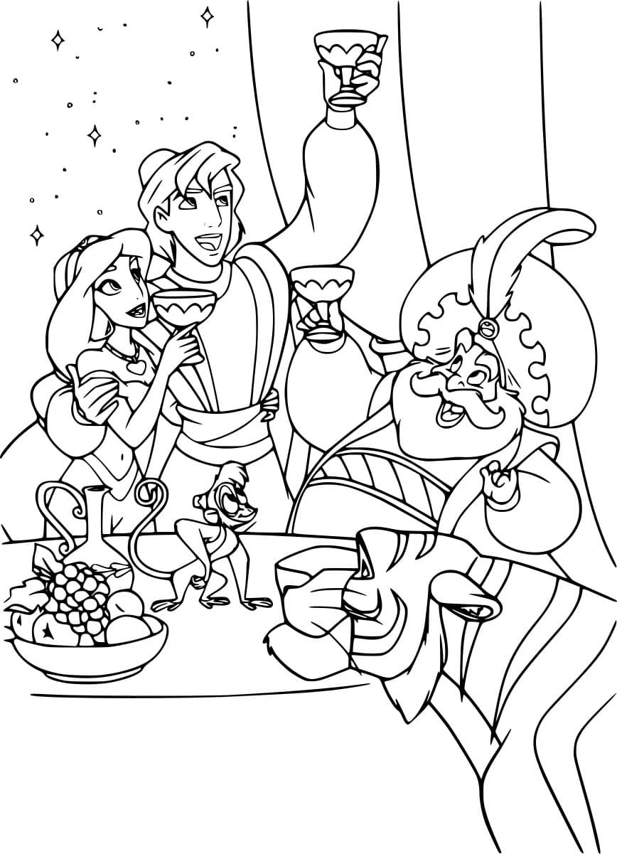 Aladdin Với Jasmine Trong Bữa Tiệc