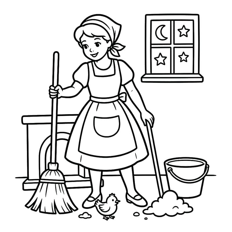 Cinderella Đang Dọn Dẹp