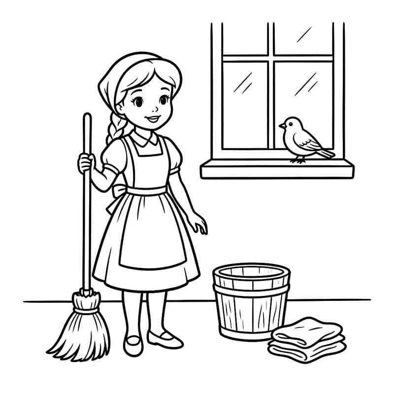 Cinderella Đang Lau Nhà