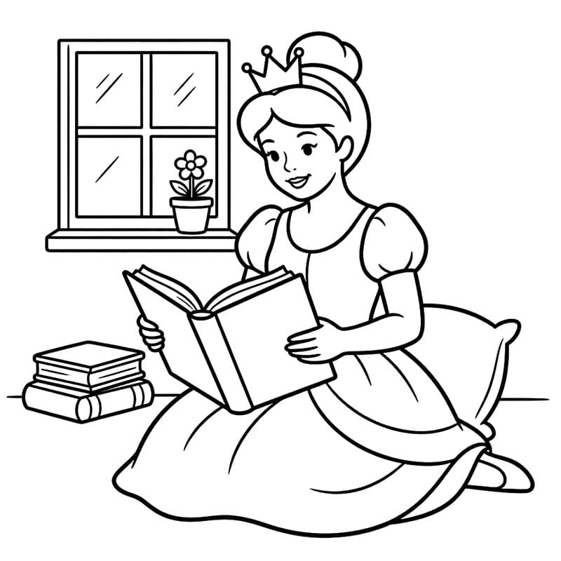 Cinderella Ngồi Đọc Sách
