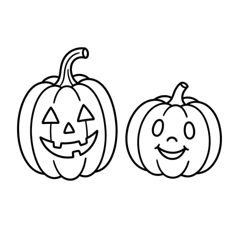 Hai Quả Bí Ngô Halloween Đáng Yêu
