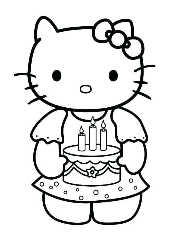 Hello Kitty Và Bánh Sinh Nhật Dễ Thương