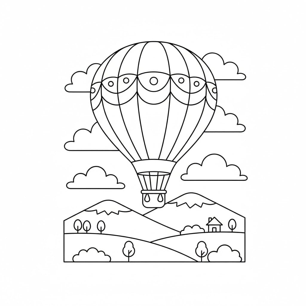 Khinh Khí Cầu Đang Bay Trên Mây