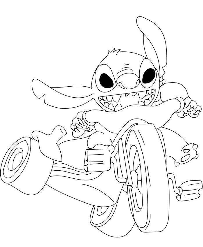 stitch đạp xe đạp 3 bánh