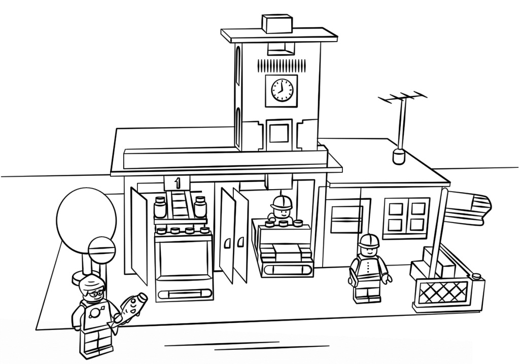 trạm cứu hỏa lego
