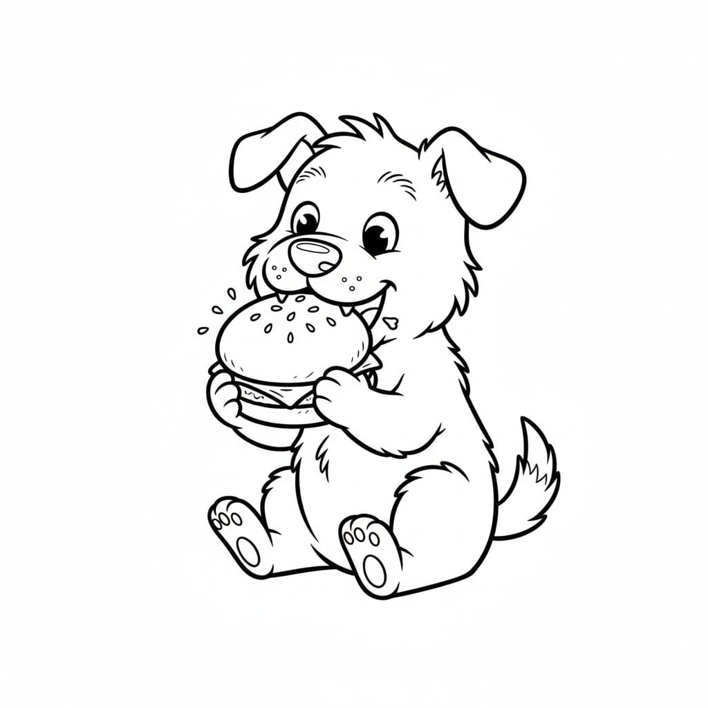 Chú Chó Ăn Hamburger