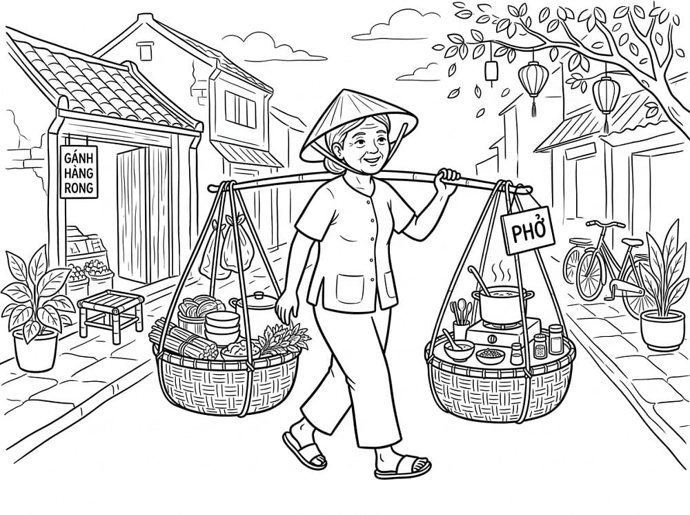 Bà Đang Gánh Hàng Rong