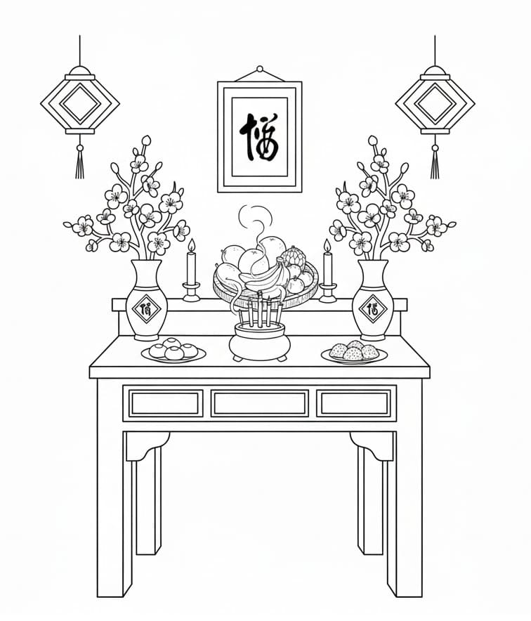 Bàn Thờ Ngày Tết Nguyên Đán
