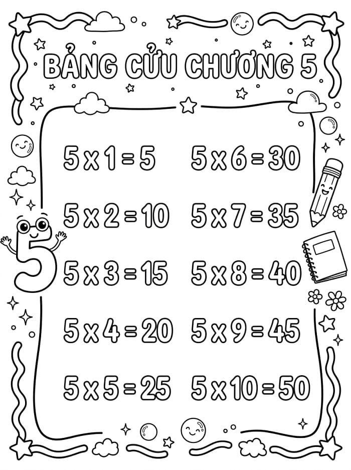Tô Màu Bảng Cửu Chương