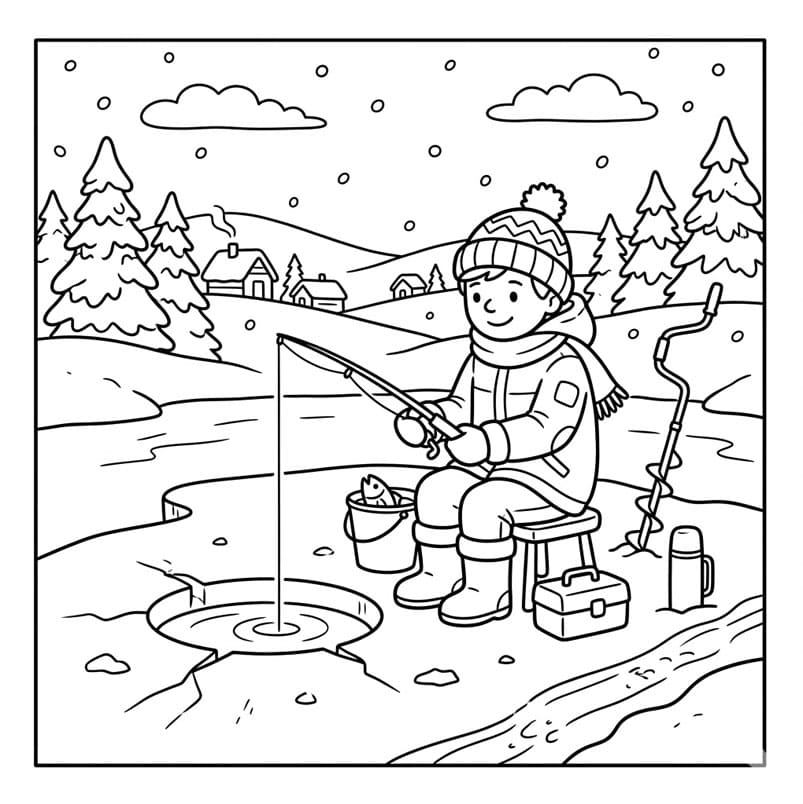 Bé Câu Cá Trên Băng