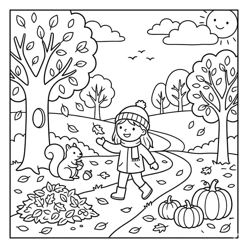 Bé Chơi Giữa Lá Thu