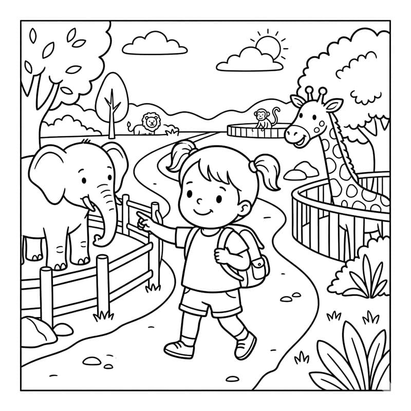 Bé Dạo Bước Ngắm Động Vật