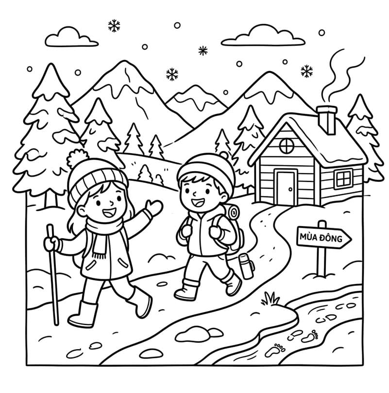 Bé Đi Leo Núi Tuyết