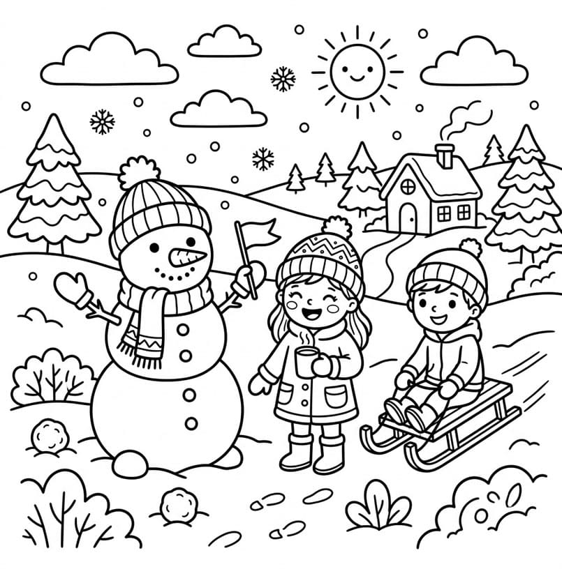 Bé Đi Trượt Tuyết