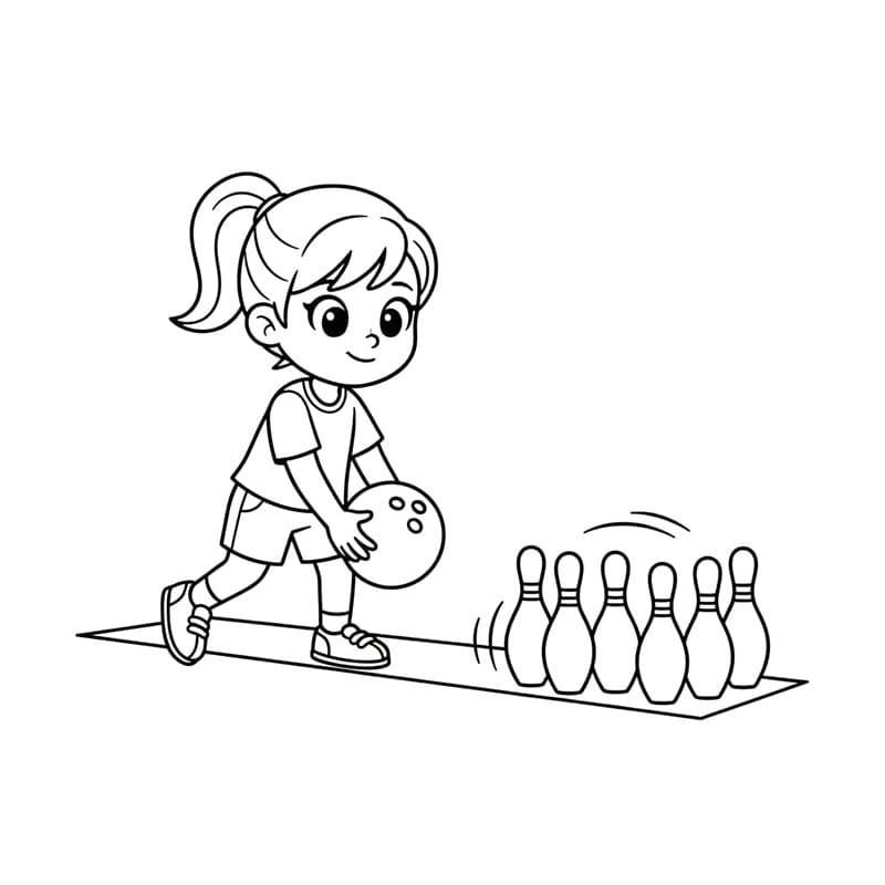 Bé Gái Chơi Bowling
