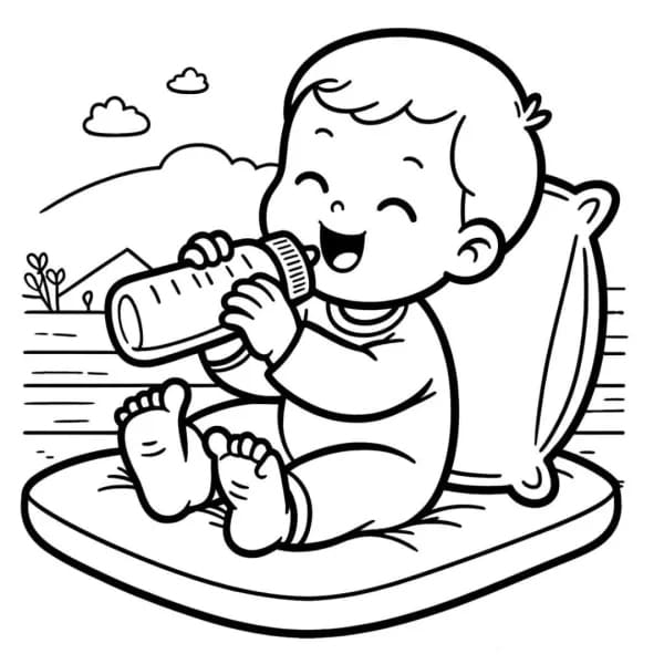 Bé Gái Uống Sữa