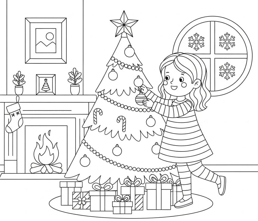 Bé Gái Và Cây Thông Noel