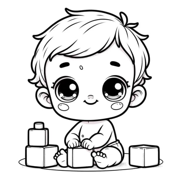 Bé Gái Với Các Khối Hình