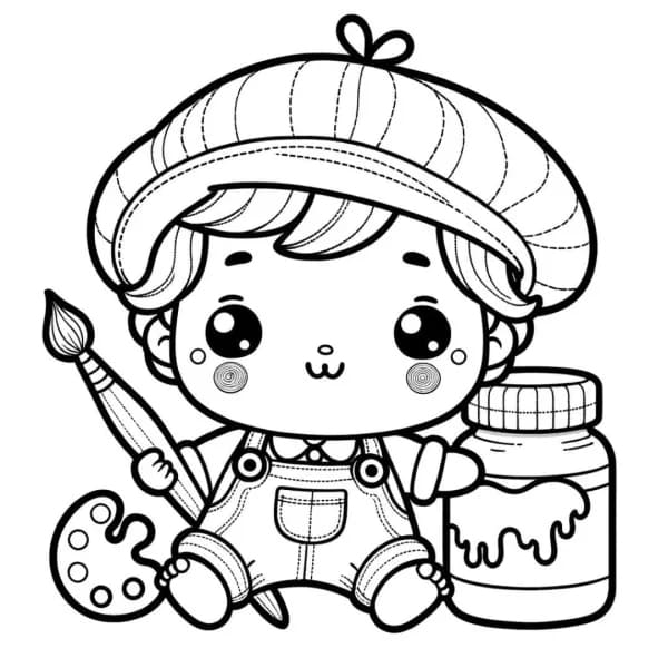 Bé Gái Với Cọ Vẽ