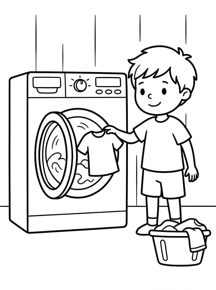 Bé Giặt Đồ Trong Máy Giặt