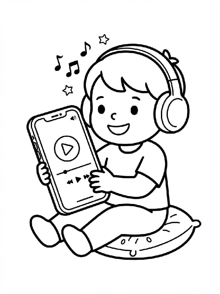 Bé Nghe Nhạc Trên Iphone