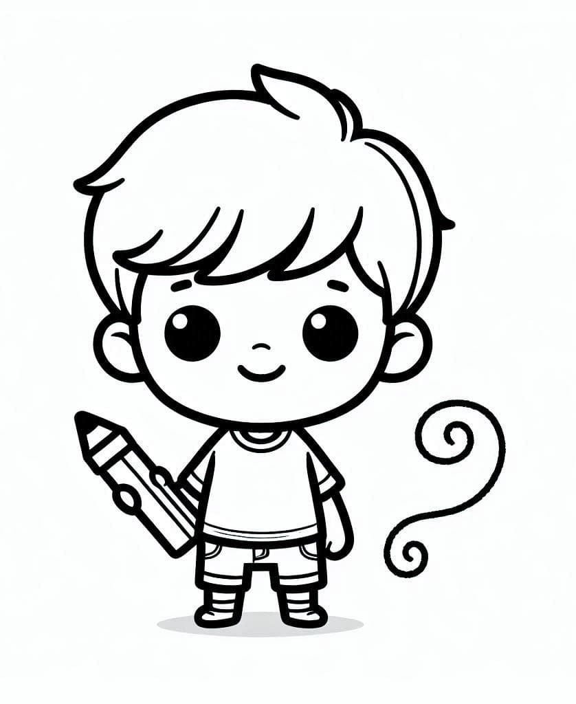 Bé Trai Cần Cây Bút Chì