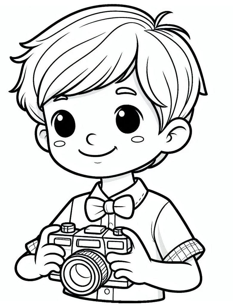 Bé Trai Với Máy Ảnh