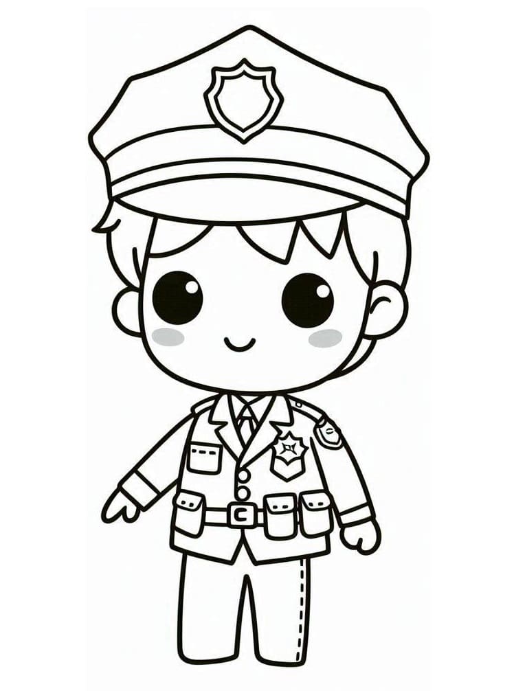 Bé Trai Với Trang Phục Cảnh Sát