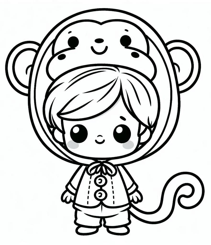 Bé Trai Với Trang Phục Con Khỉ