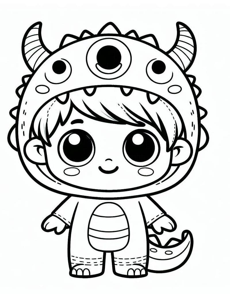 Bé Trai Với Trang Phục Con Khủng Long