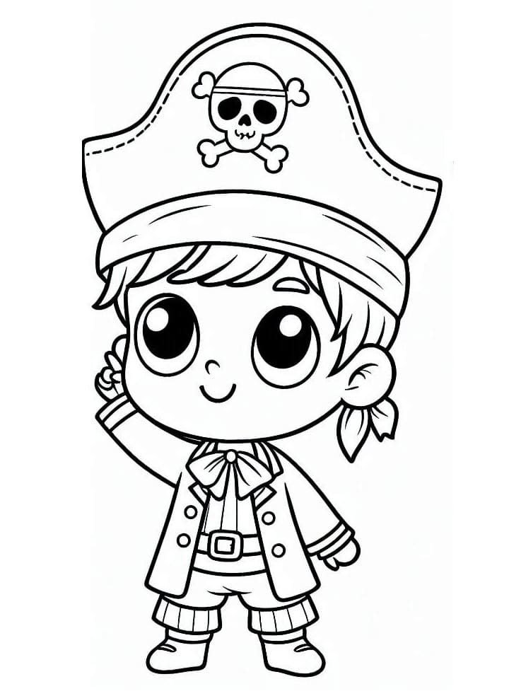 Bé Trai Với Trang Phục Cướp Biển