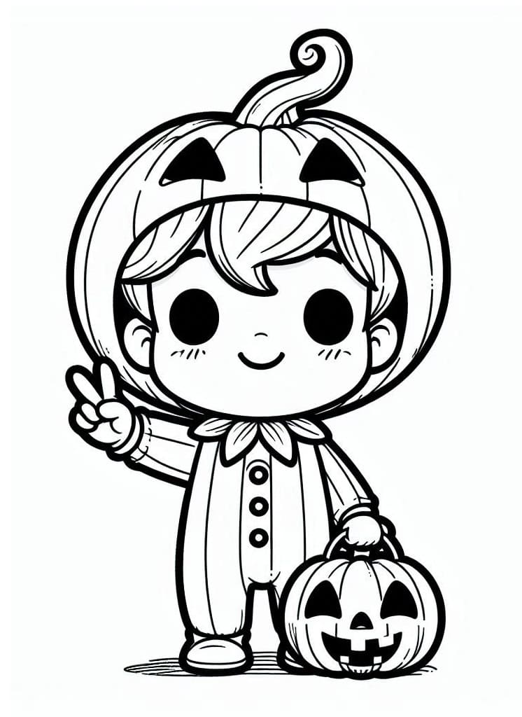 Bé Trai Với Trang Phục Halloween