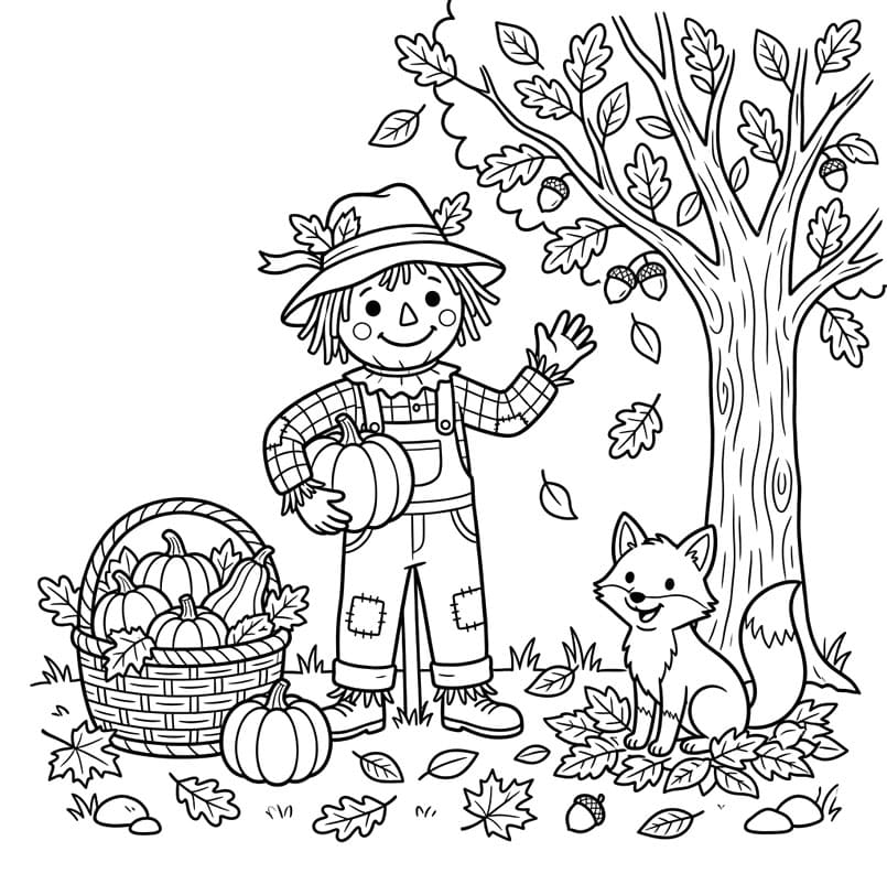 Bé Và Giỏ Táo Thu