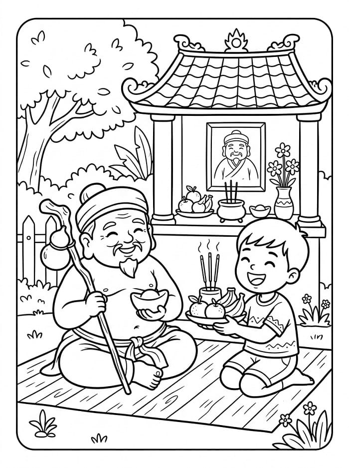 Bé và Ông Địa