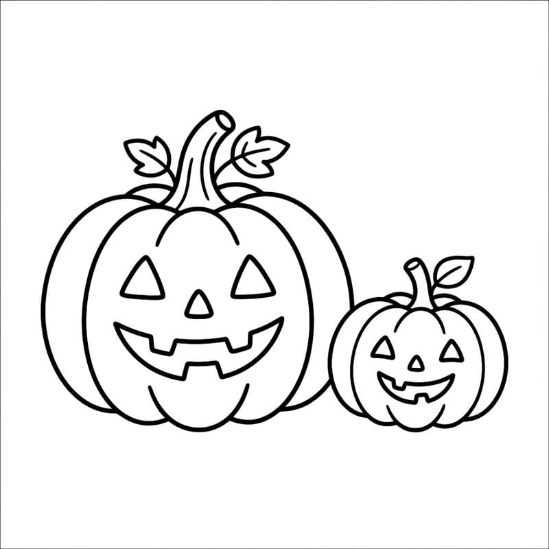 Bí Ngô Halloween Lớn Và Nhỏ