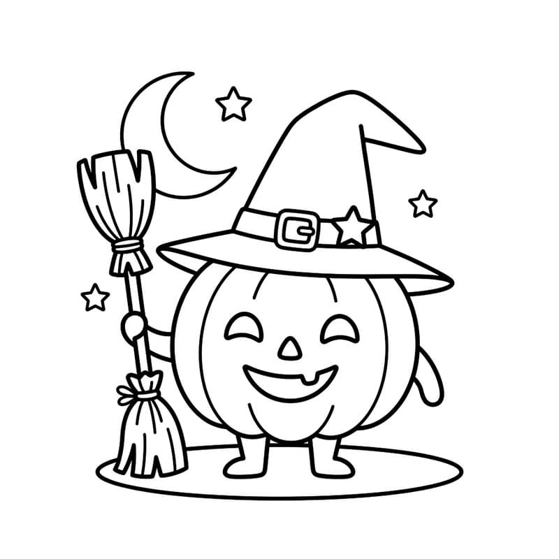 Bí Ngô Halloween Phù Thủy