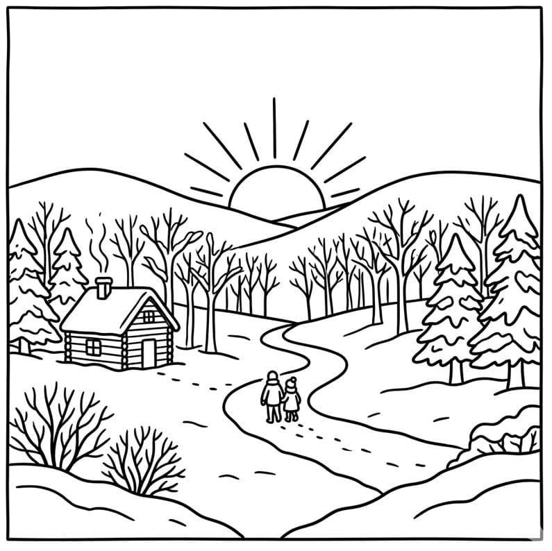 Bình Minh Trên Cánh Đồng Tuyết