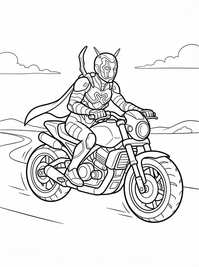 Blue Beetle Đi Xe Máy