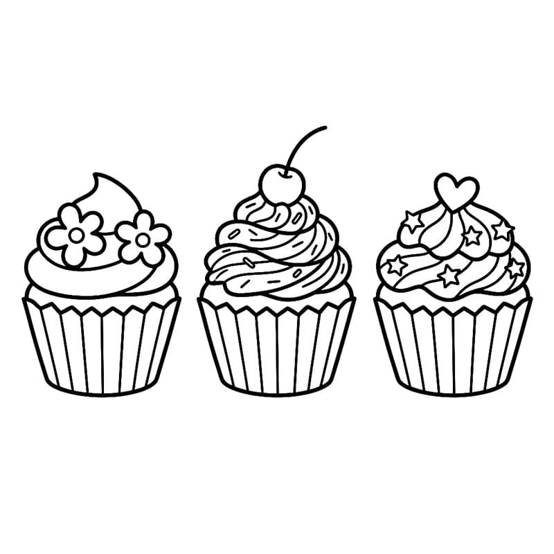 Bộ Ba Cupcake Dễ Thương