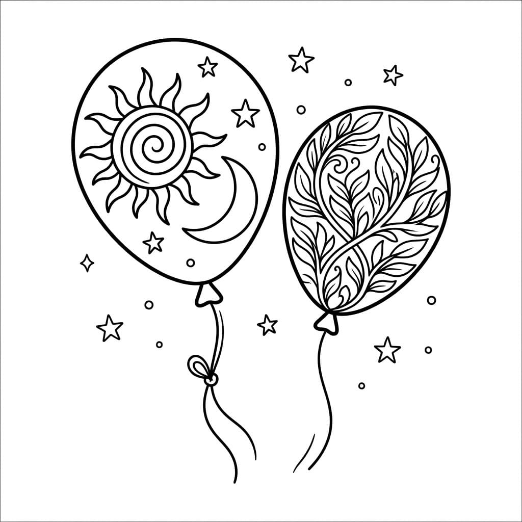 Bóng Bay Mặt Trời Và Lá