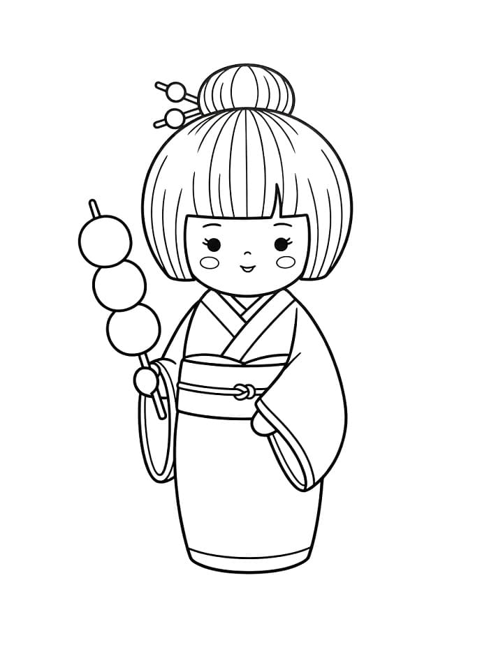 Búp Bê Kokeshi Cười Vui Vẻ