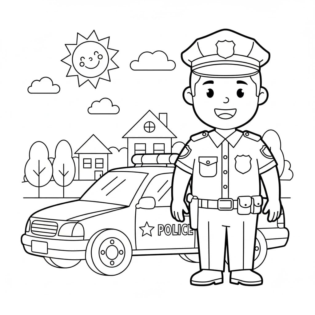 Cảnh Sát Bên Xe Tuần Tra