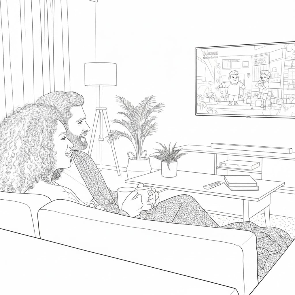 Cặp Đôi Xem Tivi