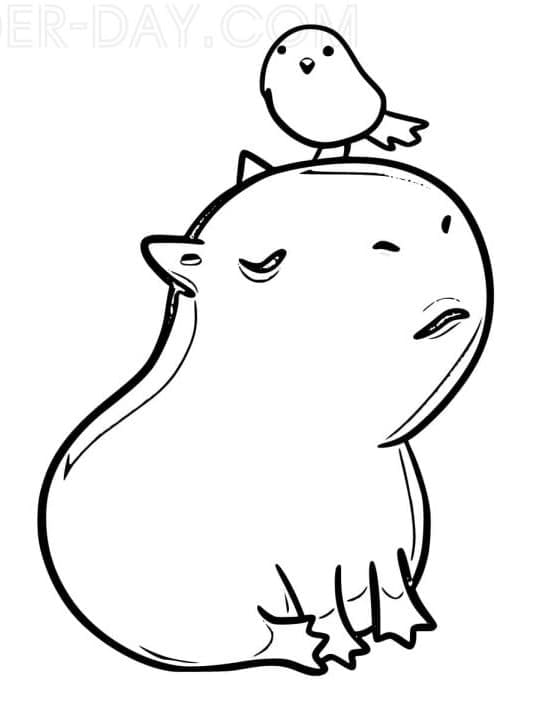 Capybara Với Chú Chim