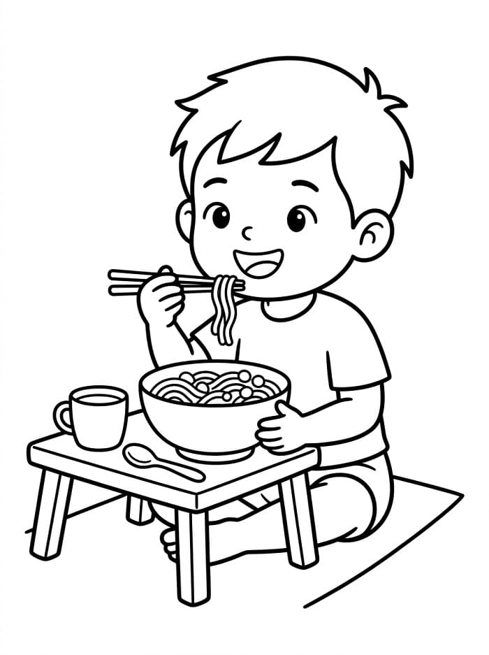 Cậu Bé Ăn Mì Tôm