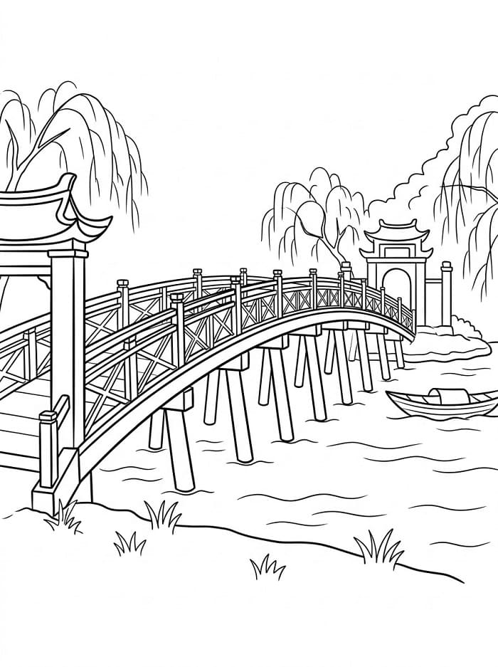 Cầu Thê Húc Trên Hồ Gươm