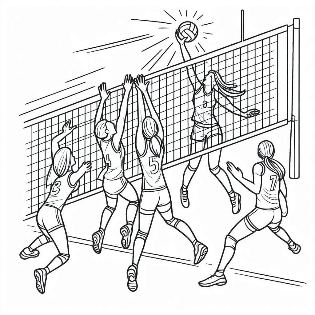 Cầu Thủ Nữ Thi Đấu Bóng Chuyền