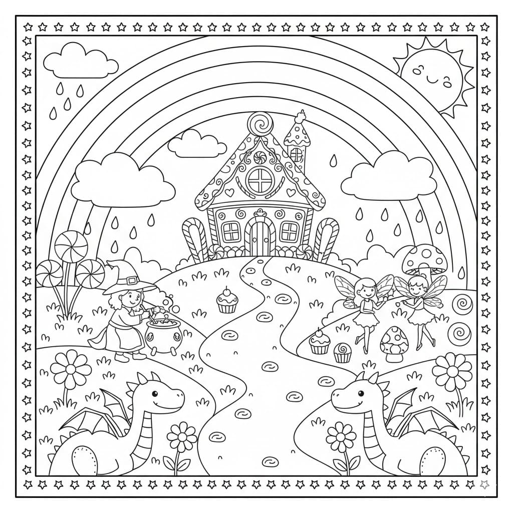 Tranh Tô Màu Cầu Vồng Kỳ Ảo