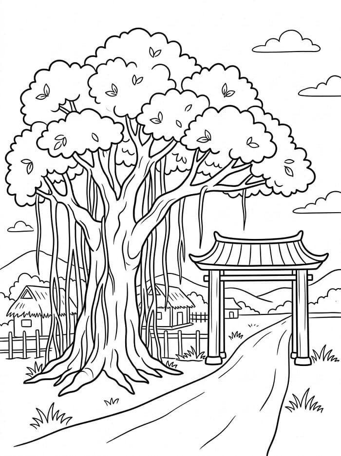 Cây Đa Ở Làng Quê