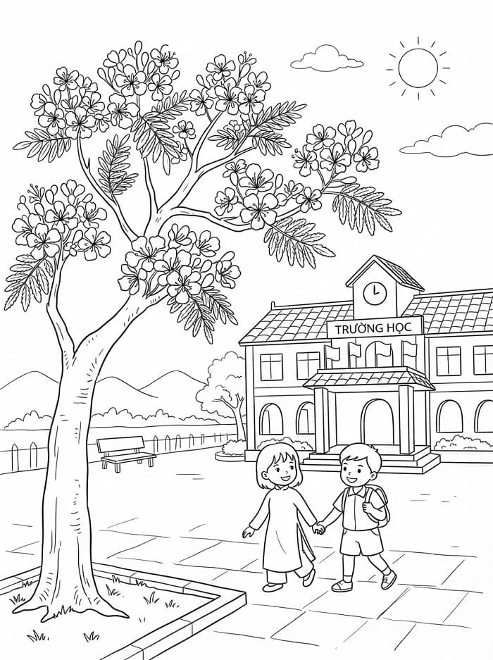 Cây Hoa Phượng Và Trường Học